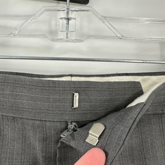 Perry Ellis Gray Striped Wool Blend Flat Front Suit Pants Men's Size 42/32 FLAW - Picture 6 of 16
